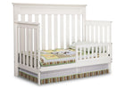 Delta Children White Ambiance (108) Chalet 4-in-1 Crib, Toddler Bed Conversion with Toddler Guard Rail b2b 18-Chalet 4-in-1 Crib