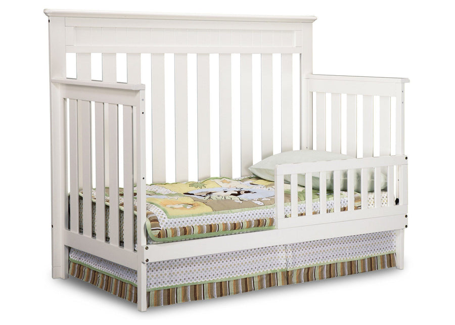 Delta Children White Ambiance (108) Chalet 4-in-1 Crib, Toddler Bed Conversion with Toddler Guard Rail b2b 18-Chalet 4-in-1 Crib