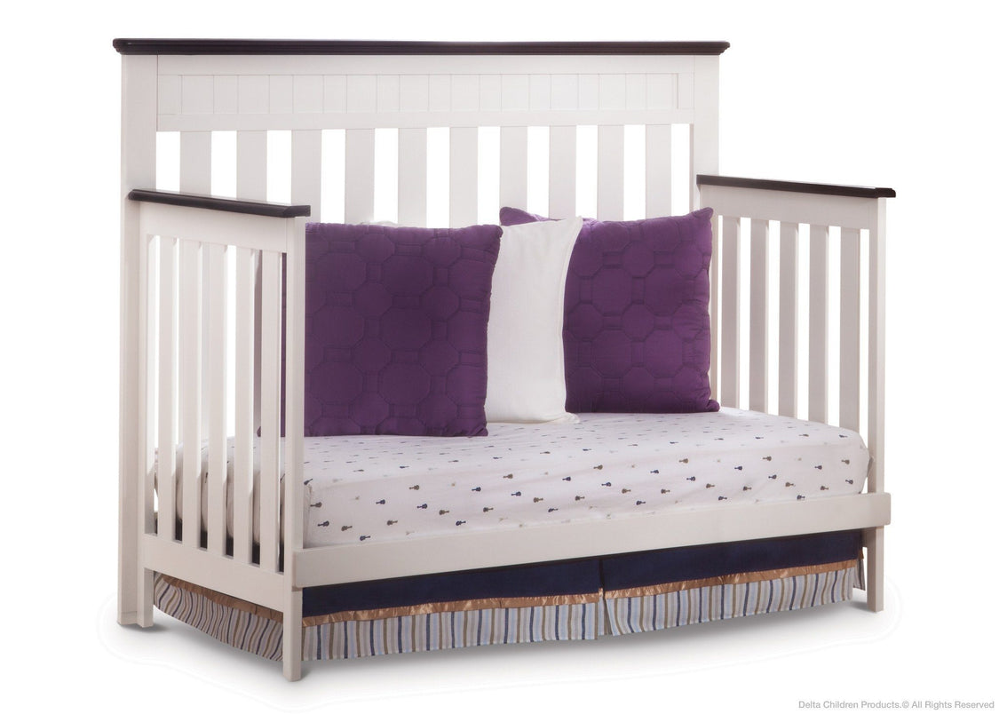 Delta Children White Ambiance/Dark Chocolate (127) Chalet 4-in-1, Day Bed Conversion c4c