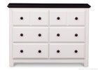 Delta Children White Ambiance / Dark Chocolate (127) Chalet 6 Drawer Dresser Front View b1b 3-Chalet 6 Drawer Dresser