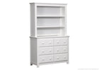 Delta Children White Ambiance (108) Chalet 6 Drawer Dresser Side View with Chalet Bookcase/Hutch a3a 2-Chalet 6 Drawer Dresser