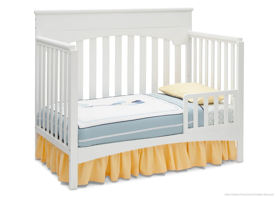 Delta Children White Ambiance (108) Bennington Lifestyle 4-in-1 Crib, Toddler Bed Conversion a4a 3-Bennington Lifestyle 4-in-1 Crib