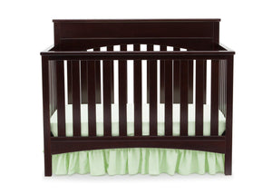 Delta Children Dark Chocolate (207) Bennington Lifestyle 4-in-1 Crib, Crib Conversion Front View b1b 1