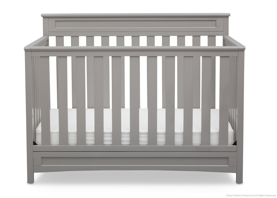 Delta Children Grey (026) Geneva 4-in-1 Crib, Front View a3a 3-Geneva 4-in-1 Crib