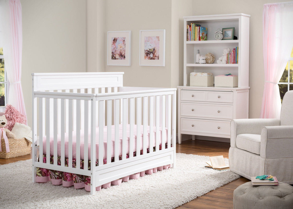 Delta Children White (100) Geneva 4-in-1 Crib with Props 2 b1b