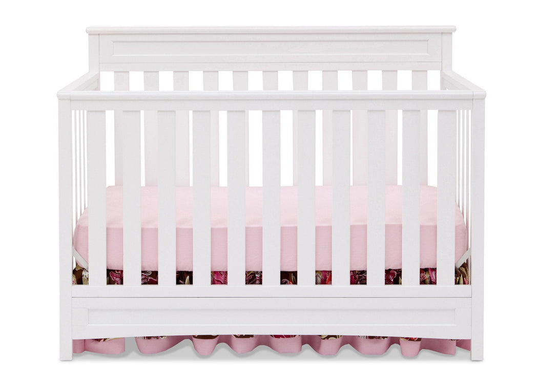 Delta Children White (100) Geneva 4-in-1 Crib, Front View b2b