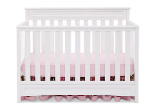 Delta Children White (100) Geneva 4-in-1 Crib, Front View b2b 1