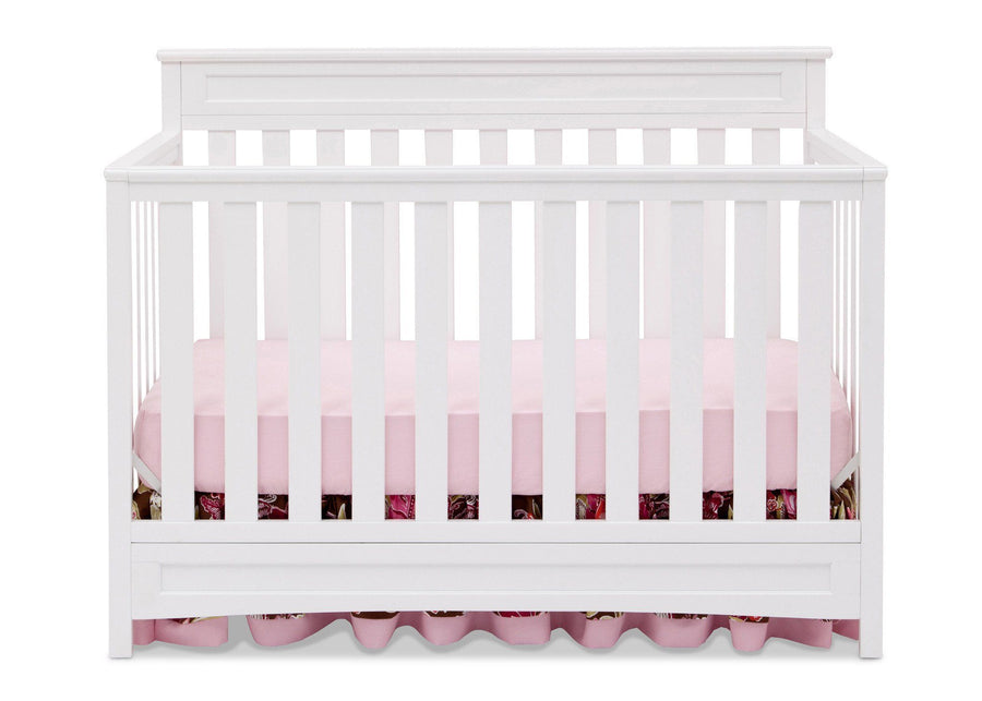 Delta Children White (100) Geneva 4-in-1 Crib, Front View b2b 11-Geneva 4-in-1 Crib