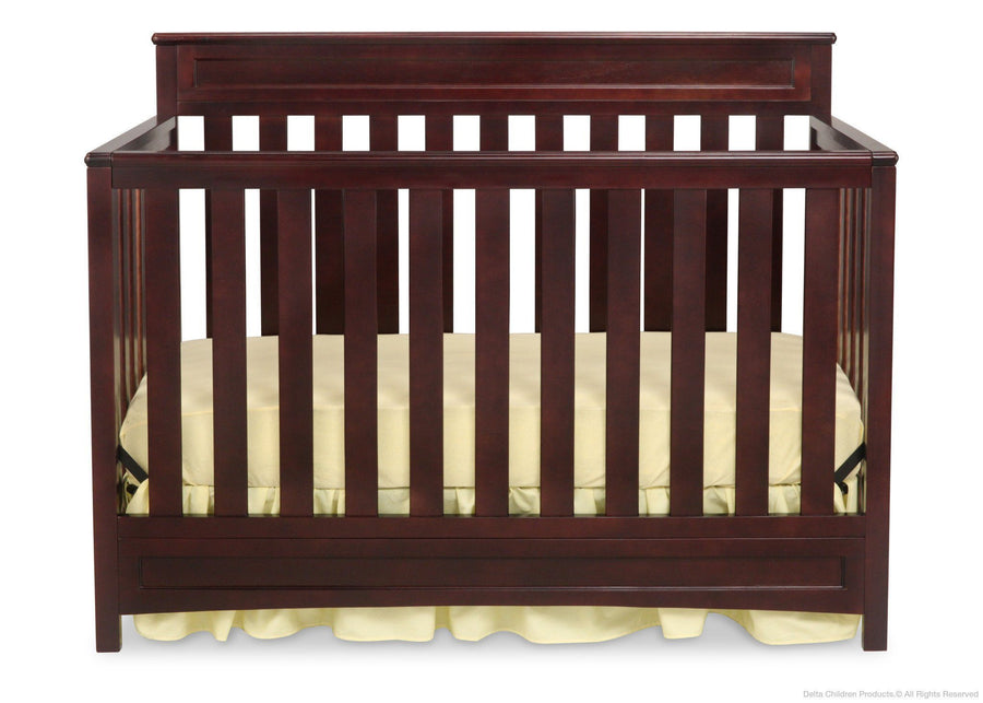 Delta Children Dark Chocolate (207) Geneva 4-in-1 Crib, Front View c1c 7-Geneva 4-in-1 Crib