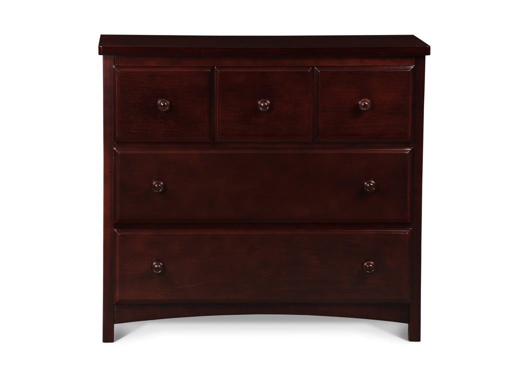 Delta Children Espresso Cherry (205) 3 Drawer Dresser (74103), Front View, d2d