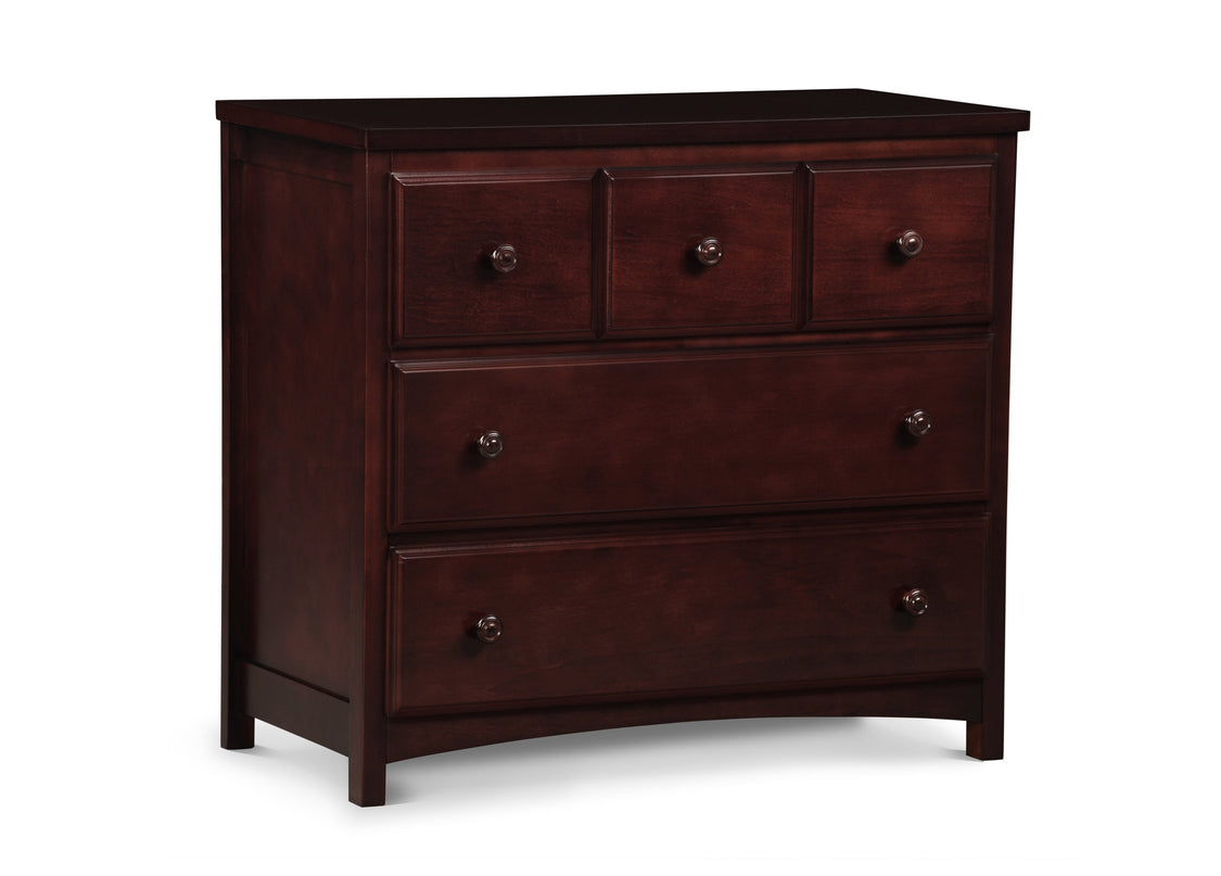 Delta Children Espresso Cherry (205) 3 Drawer Dresser (74103), Side View, d1d