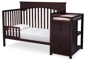 Delta Children Black Cherry Espresso (607) Layla Crib 'N' Changer Side View, Toddler Bed Conversion a4a 3