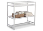 Delta Children White (100) Harbor Changing Table, Side View with Props b4b 8-Harbor Changing Table