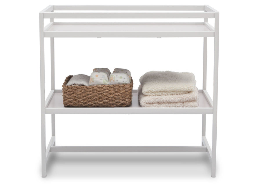 Delta Children White (100) Harbor Changing Table, Front View with Props b3b 9-Harbor Changing Table