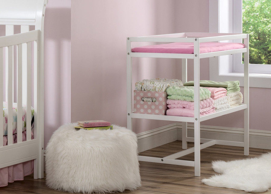 Delta Children White (100) Harbor Changing Table in Setting b5b 7-Harbor Changing Table