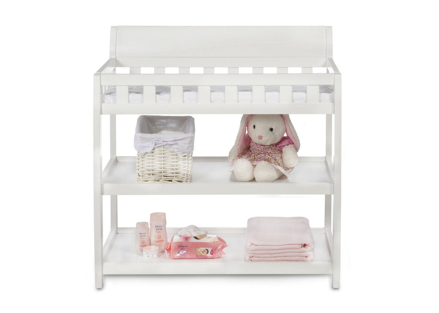 Delta Children White (100) Bentley Changing Table, Front View with Props a2a 1-Bentley Changing Table