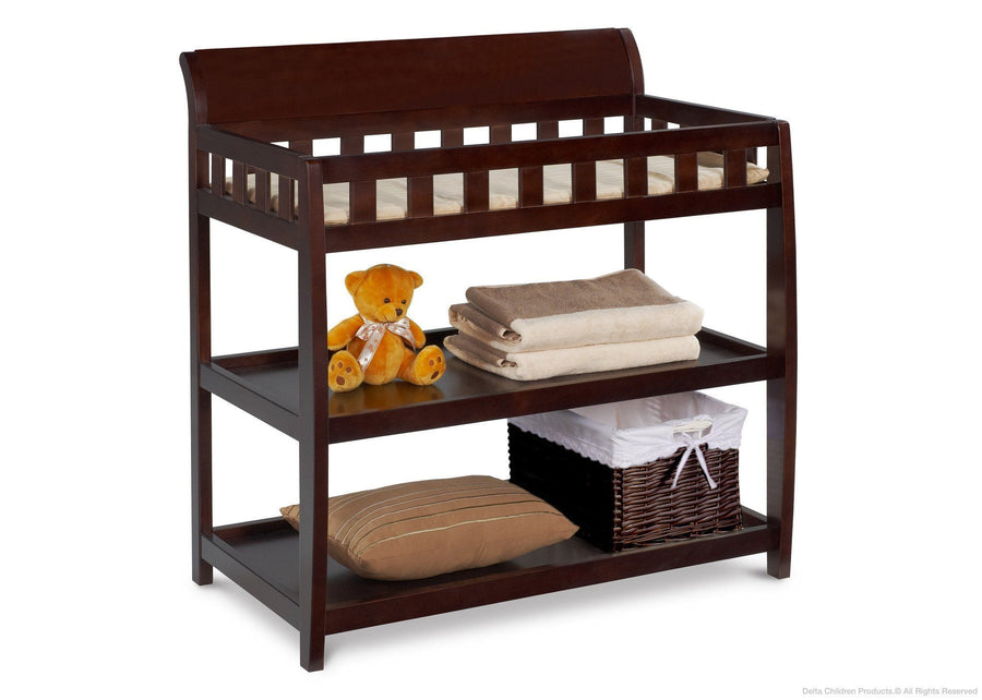 Delta Children Chocolate (204) Bentley Changing Table, Right View with Props b2b 2-Bentley Changing Table