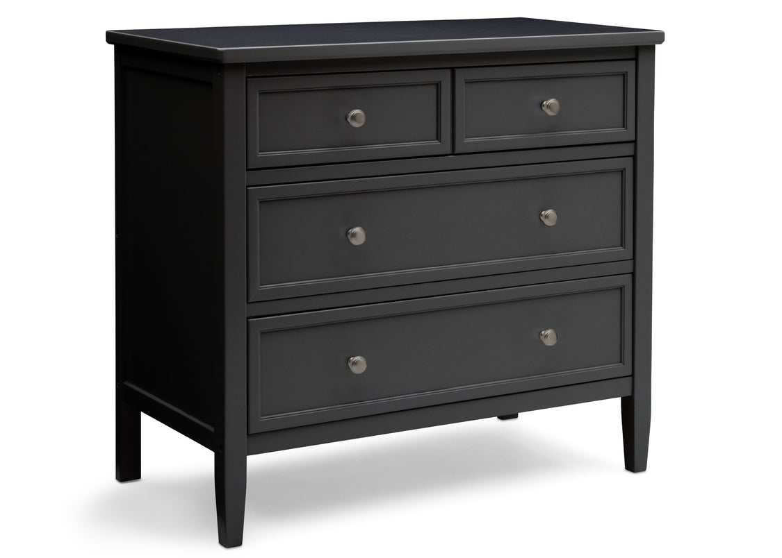 Delta Children Black (001) Epic 3 Drawer Dresser Side View e2e