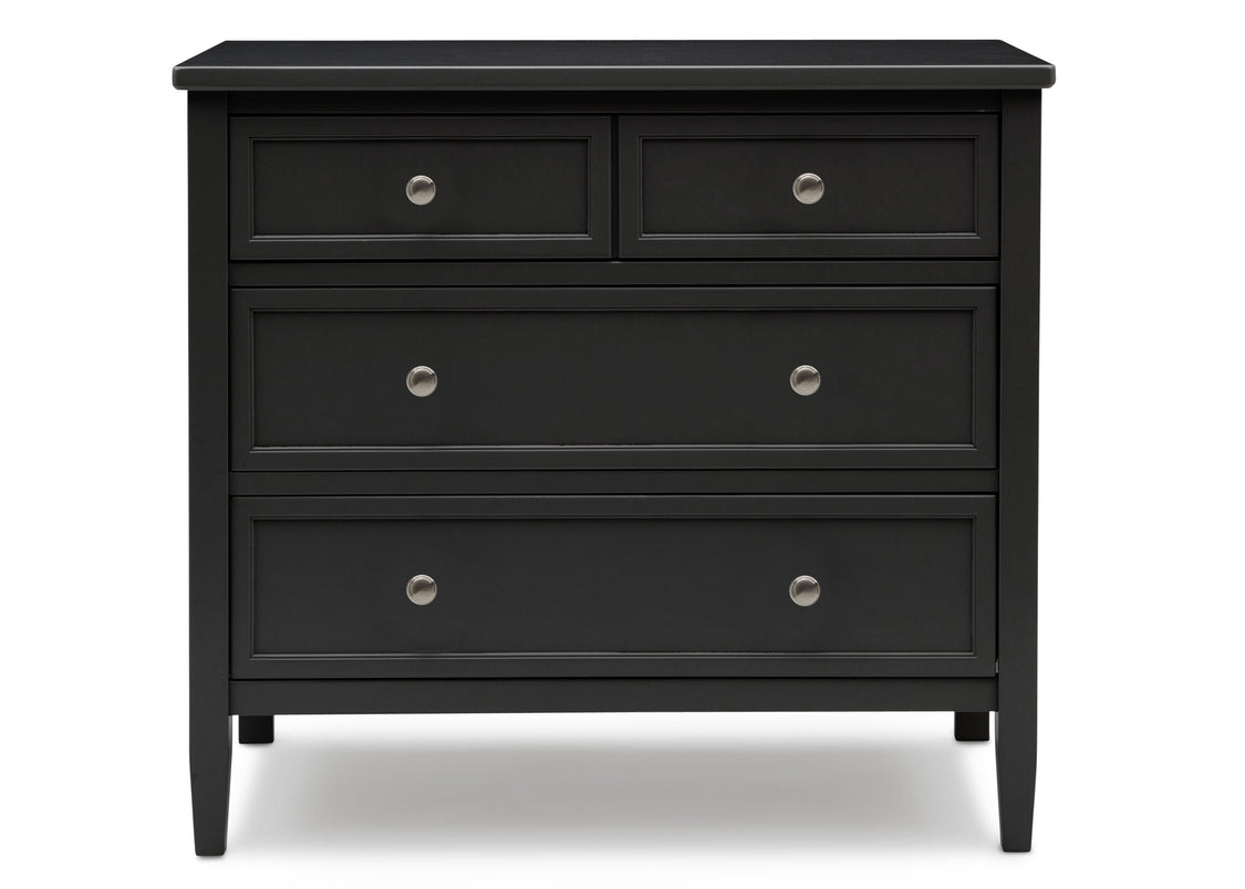 Delta Children Black (001) Epic 3 Drawer Dresser Front View e2e