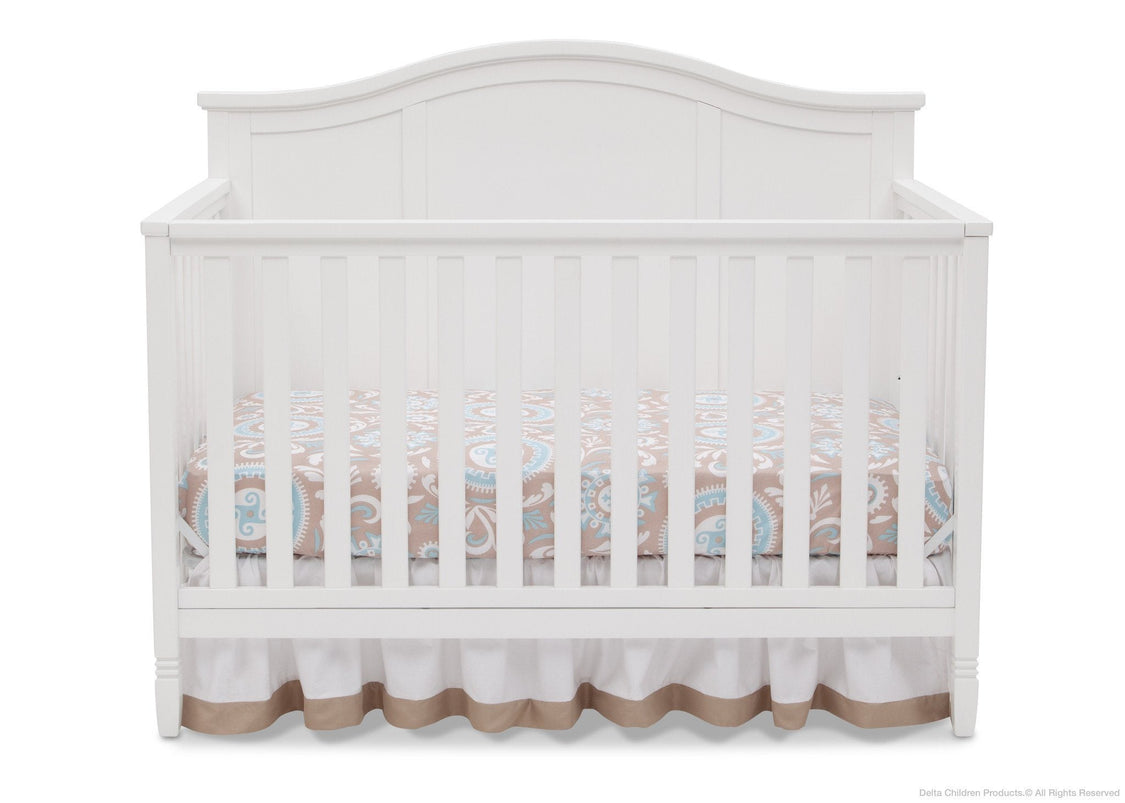 Delta Children White (100) Madrid 4-in-1 Crib, Front Crib Silo View