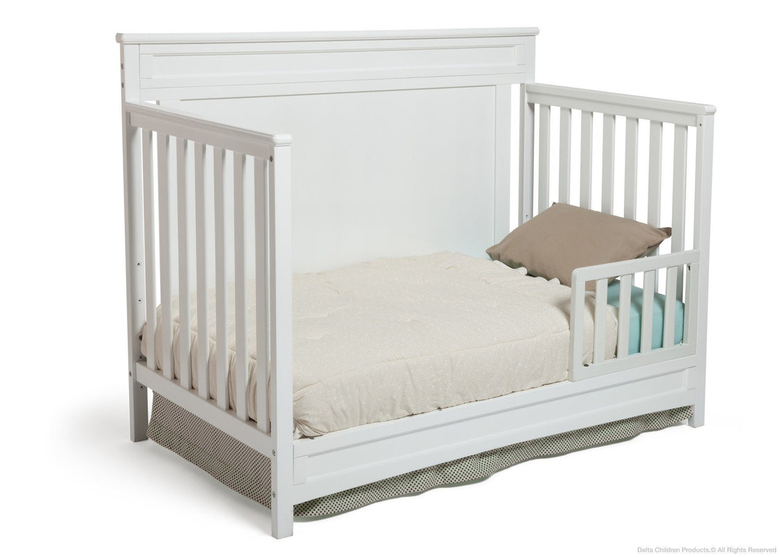 Delta Children White (100) Princeton 4-in-1 Crib, Toddler Bed Conversion b3b