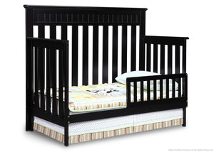 Delta Children Black (001) Chalet 4-in-1, Toddler Bed Conversion with Toddler Guard Rail a3a 3