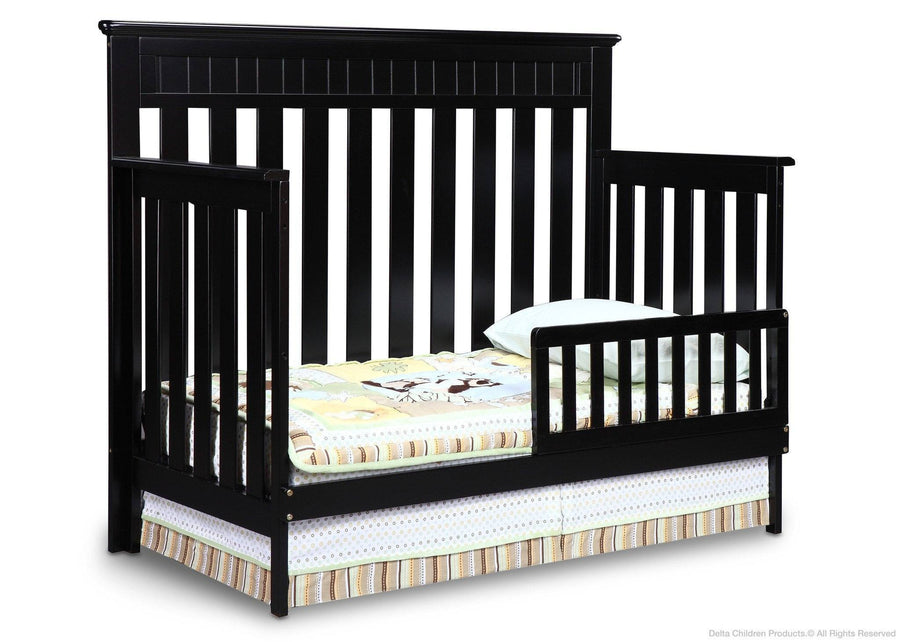 Delta Children Black (001) Chalet 4-in-1, Toddler Bed Conversion with Toddler Guard Rail a3a 2-Chalet 4-in-1 Crib