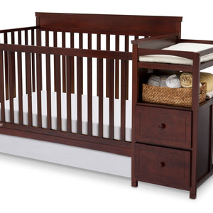 Delta Children Black Cherry Espresso (607) Houston Classic Crib 'N' Changer, Crib Conversion b2b 1-Houston Classic Crib N Changer