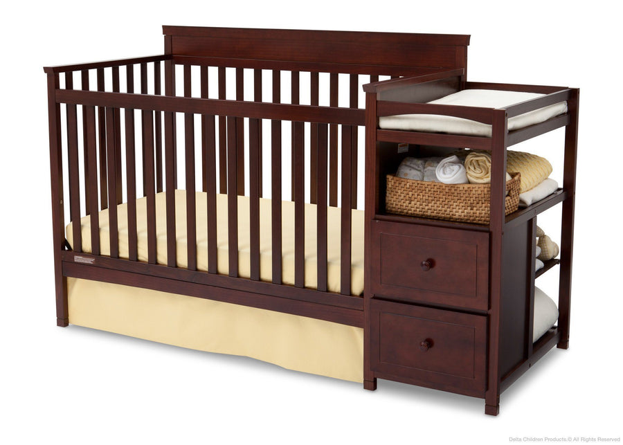 Delta Children Black Cherry Espresso Houston Classic Crib 'N' Changer, Crib Conversion 5-Houston Classic Crib N Changer
