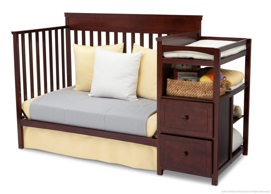 Delta Children Black Cherry Espresso (607) Houston Classic Crib 'N' Changer, Day Bed Conversion b4b 3-Houston Classic Crib N Changer