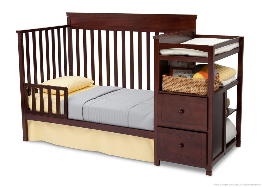 Delta Children Black Cherry Espresso (607) Houston Classic Crib 'N' Changer, Toddler Bed Conversion b3b 2-Houston Classic Crib N Changer