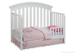 Delta Children White (100) Bentley 4-in-1 Crib, Toddler Bed Conversion with Toddler Guard Rail a3a 5