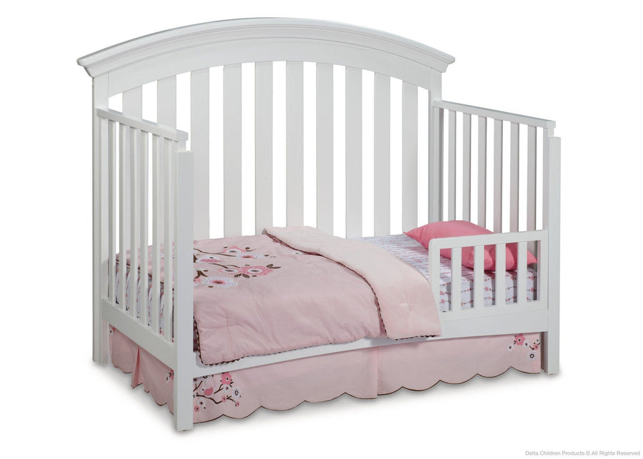 Delta Children White (100) Bentley 4-in-1 Crib, Toddler Bed Conversion with Toddler Guard Rail a3a 5-Bentley 4-in-1 Crib