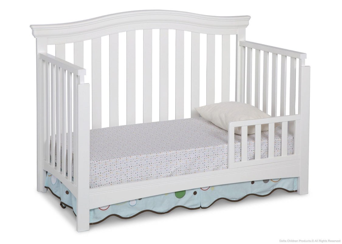 Delta Children White Ambiance (108) Bennington Curved 4-in-1 Crib Toddler Bed Conversion a3a