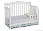Delta Children White Ambiance (108) Bennington Curved 4-in-1 Crib Toddler Bed Conversion a3a 2-Bennington Curved 4-in-1 Crib