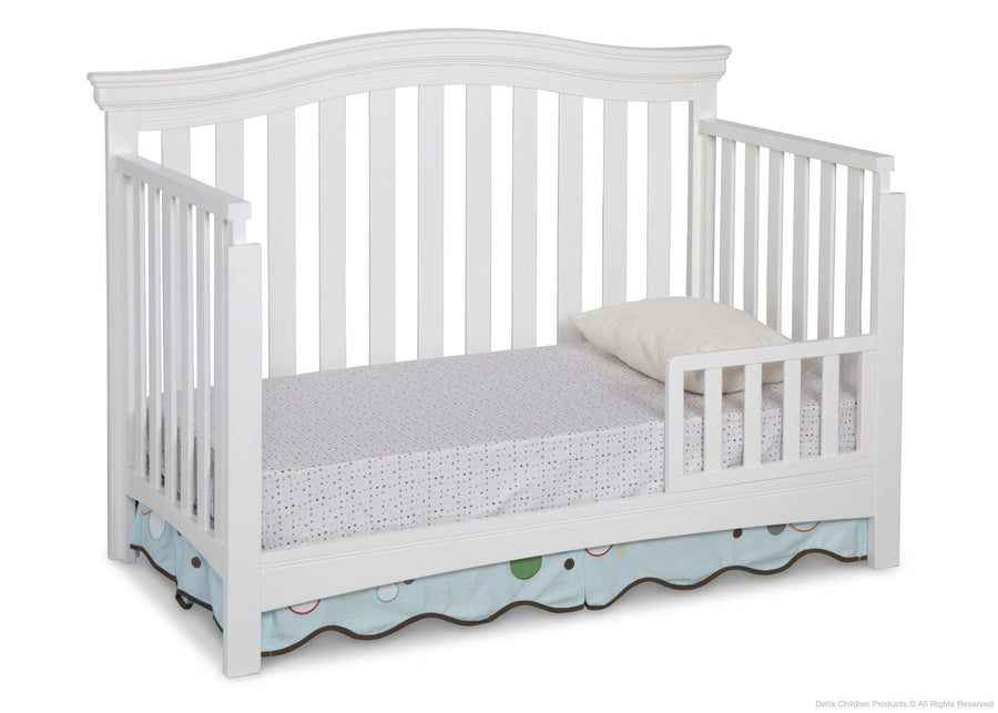 Delta Children White Ambiance (108) Bennington Curved 4-in-1 Crib Toddler Bed Conversion a3a 2-Bennington Curved 4-in-1 Crib