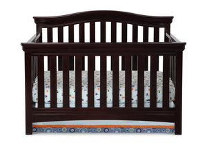 Delta Children Dark Chocolate (207) Bennington Curved 4-in-1 Crib Front View b1b 1