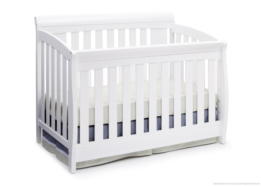 Delta Children Bianca White (130) Clermont 4-in-1 Crib, Crib Conversion 2-Clermont 4-in-1 Crib
