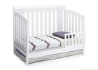 Delta Children Bianca White (130) Clermont 4-in-1 Crib, Toddler Bed Conversion a3a 3-Clermont 4-in-1 Crib
