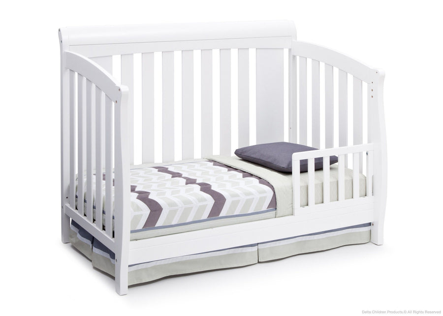 Delta Children Bianca White (130) Clermont 4-in-1 Crib, Toddler Bed Conversion a3a 3-Clermont 4-in-1 Crib