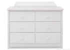 Delta Children Bianca White (130) Clermont 6 Drawer Dresser, Front View with Dresser Topper a4a 2-Clermont 6 Drawer Dresser