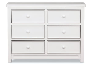 Delta Children White Ambiance (108) Bennington Sleigh 6-Drawer Dresser Front View a1a 0