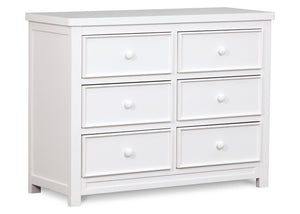 Delta Children White Ambiance (108) Bennington Sleigh 6-Drawer Dresser Side View a2a 3