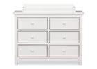 Delta Children White Ambiance (108) Bennington Sleigh 6-Drawer Dresser Front View with Changing Top a3a 2-Bennington Sleigh 6 Drawer Dresser