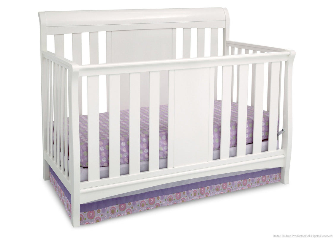 Delta Children White Ambiance (108) Bennington Sleigh 4-in-1 Crib, Crib Conversion