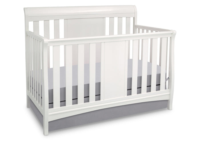 Delta Children White Ambiance (108) Bennington Sleigh 4-in-1 Crib, Crib Conversion a2a 2-Bennington Sleigh 4-in-1 Crib