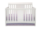 Delta Children White Ambiance (108) Bennington Sleigh 4-in-1 Crib, Crib Conversion Front View a1a 1-Bennington Sleigh 4-in-1 Crib