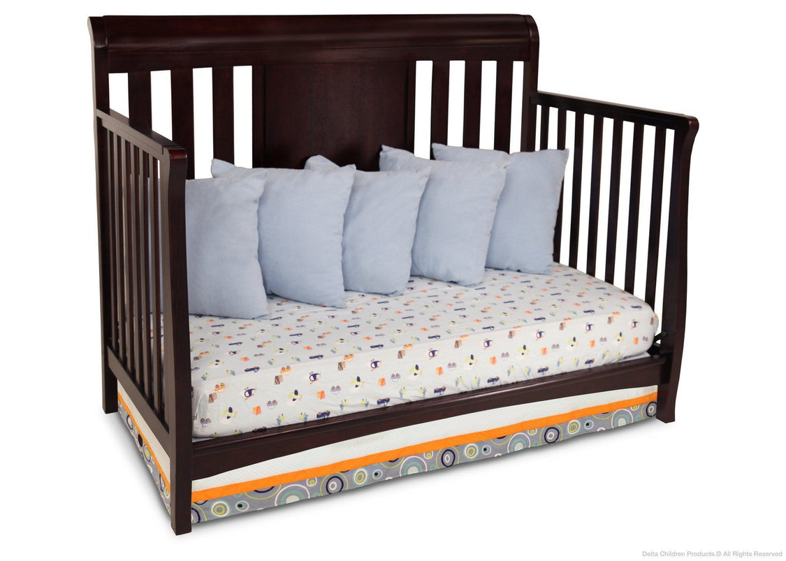 Delta Children Dark Chocolate (207) Bennington Sleigh 4-in-1 Crib, Day Bed Conversion b4b