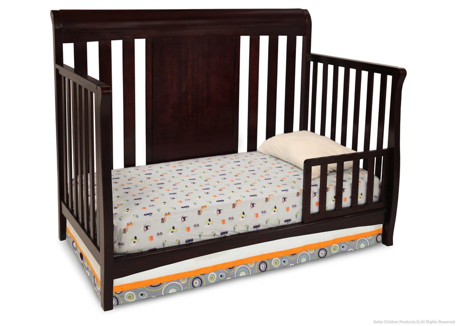 Delta Children Dark Chocolate (207) Bennington Sleigh 4-in-1 Crib, Toddler Bed Conversion b3b 7-Bennington Sleigh 4-in-1 Crib