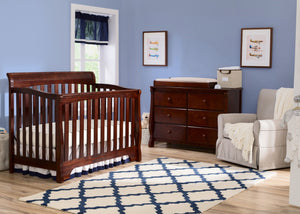 Delta Children Black Cherry Espresso (607) Eclipse 4-in-1 Crib In Nursery c1c 29